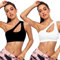 Vertvie Damen One Shoulder Sport BH Sexy Bügellos Workout Bra Gepolstert Tank BH Push Up Bequem Yoga Bralette Fitness Training Mittlere Unterstützung (Schwarz + Weiß, M)