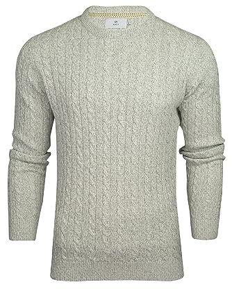 Xact Men's Sustainable Cotton Rich Cable Knit Jumper (Ecru) L