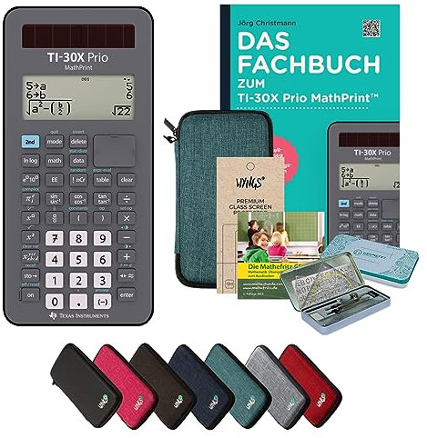 CALCUSO Streberpaket Türkis mit Taschenrechner TI-30X Prio MathPrint
