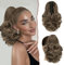 Sofeiyan Pferdeschwanz Verlängerung 28cm Klaue Clip in Pferdeschwanz Haarverlängerungen Kurz Lockig Gewellt Pferdeschwanz Extensions Synthetisches Haarteil für Frauen, Aschbraun bis Blond