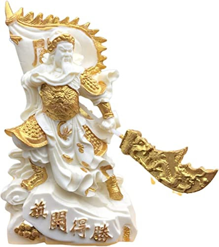 Des statues, des sculptures, Statue d'art Guan Yu Statue Seigneur de Guerre Chinois Héros Guerrier Guan Gong Statue Figurine Sculpture Dieu de la Fortune Dieu de la Richesse Feng Shui Cadeaux (Couleur