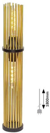 Rabalux 74022 Stehleuchte ROXAS E27 2x max.40W Metall mattschwarz, Kupfer H:71cm Ø12cm