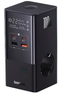 Nástěnná nabíječka/napájecí pásek Baseus PowerCombo 100W (černý)