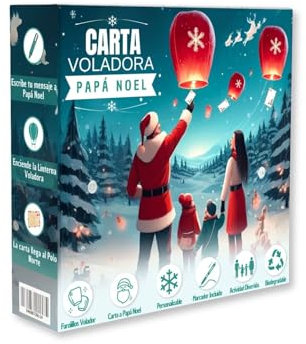 Farolillos Voladores Biodegradables de Navidad - Envía Tu Carta a Papá Noel con Este Kit Mágico (Pack de 3)