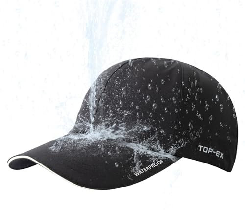 TOP-EX XL/XXL Waterproof Baseball Cap for Running Golf Walking - Sun Rain Cap All Weather Protection UV Reflective Breathable Outdoor Hat Navy