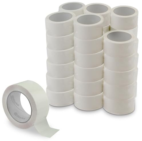 Waytex Pack de 36 rouleaux de Ruban Adhésif d'Emballage Pro BLANC 66m x 50mm, Silencieux, en Polypropylène épaisseur 50 microns