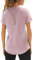Wayleb Sportshirt Damen Kurzarm V-Ausschnitt Sommer Sport T-Shirts Sommer Leichtes Atmungsaktiv Back Mesh Laufshirt Fitness Gym Oberteile Frauen Longshirt Yoga Top, Hellrosa-lila L