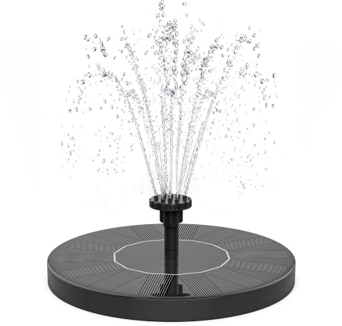 SHANCHAHUA Solar Springbrunnen, 1.5W Solar Vogeltränke Springbrunnen Pumpe Schwimmender Solarbetriebener Wasserbrunnen mit 6 Düsen und Fixer, Solar Springbrunnen für Vogelbad, Outdoor, Garten, Teich