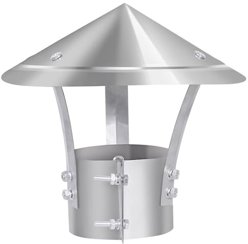 HUFIREHU Schornsteine Ablufthauben Schornsteinabdeckung Edelstahl Regenhaube Kaminabdeckung FüR Kamin Schornsteinaufsatz Stainles Stahl Schornstein Kappe Rauchrohr Abdeckkappe(300mm)