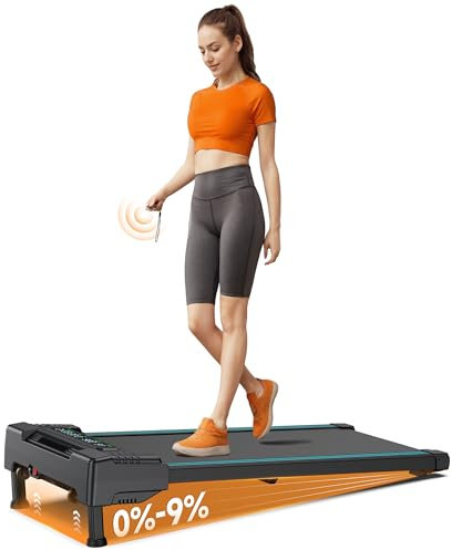 REPOWER Tapis de Marche Inclinable Réglage Automatique 9%, Tapis de Marche Bureau et Domicile, Silencieux, 6 km/h (Marche Rapide), Capacité Maximale de 136 kg, Grand Écran pour Une Lecture Facile