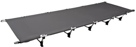 Qussse Feldbett Klappbar, Aluminium Reisebett Outdoor Campingliege Bett Klappbar Camping Liege mit Tragetasche, für Picknicks Camping Trekking, 190x65x15cm (Grau)