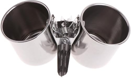 Silver Parrot Feeding Cups Hanging Pet Animal Stainless Steel Birdcage Bowls Bird Bowls for Cage Parakeet Bird Cage Accessories Suitable Small and Medium Bird Pet Supplies