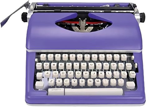 Retro Schreibmaschine, tragbar, Metallmaschinen zum Gravieren literarisches Geschenk, fließend 38 x 38 x 15 cm, Violett
