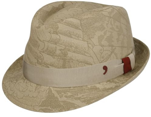 Alfonso D’Este Mavaro Trilby Stoffhut Stofftrilby Baumwollhut Baumwolltrilby Herren - Made in Italy mit Futter, Ripsband Frühling-Sommer Sommer - XL (60-61 cm) beige