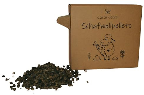 agrar-store | Mixpellets 70% Schafwollpellets 30% Schafmistpellets | Langzeitdünger Schafwolle Dünger (10Kg)