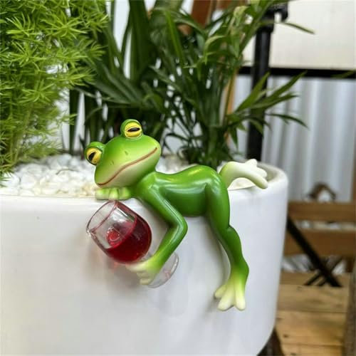 Frosch Deko Garten Miniteich Für Draußen Schwimmfrosch Brunnen Set Blumentopf Hänger Ornament Gartendeko Springbrunnen Teichdeko Schwimmdeko Mini Zubehör Gartenteich Dekorativer Dekoration (4)
