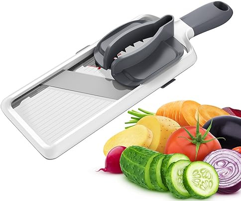 Multi Handheld Mandoline Slicer, Safety Vegetable Chopper, Adjustable Stainless Steel Blade, Comfort Grip, Safety Features, Easy to Clean, Ideal for Speedy Slicing of Fruits and Vegetables
