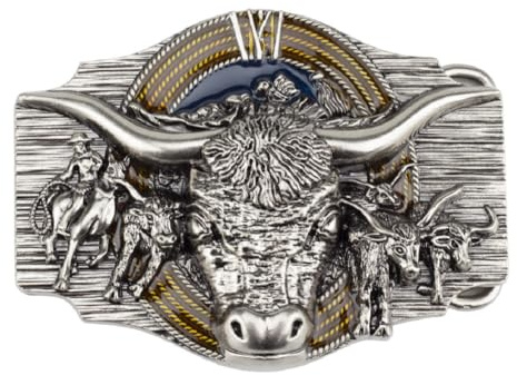 Fachoice Longhorn-Stierkopf-Gürtelschnalle für Männer Bullenreiter-Cowboy-Gürtelschnalle Stammes-Rinder Schmuck fur Herren