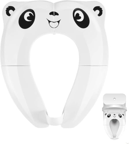 Faltbarer Toilettensitz Kinder für Unterwegs, Reise Toilettensitz Kinder Toilettensitzbezug mit Aufbewahrungstüte, WC Sitzbezüge mit Anti-Rutsch Polster und Spritzschutz, Jungen & Mädchen