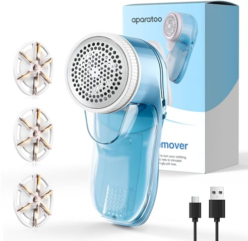 Elektrischer Fusselrasierer Stoffrasierer, USB Wiederaufladbarer Fusselentferner für Kleidung Debobbler Kleiderrasierer Fusselrolle Wolle Defuzzer für Kleidung Teppich (Blau)