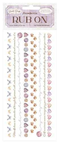 Stamperia - Rub-on for Scrapbooks, Albums, Cards, Bullet Journals and More, Easily Transfer Images onto Paper and Other Surfaces, Perfect for Crafts and Gifting (Quiet Days, Cosy Borders)