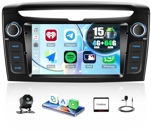 4G+64G GOHHDL Autoradio per Lancia Ypsilon 2012-2020 Carplay Android Auto | Android 15 Stereo da 7 Pollici con Wireless Carplay Android Auto GPS WiFi SWC FM RDS EQ Retrocamera&Mic
