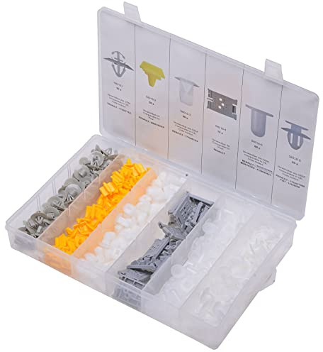 SW-Stahl S8018 Verkleidung-Clip Sortiment, 300 tlg. Befestigung-Set | Universal Karosserie-Clips Set inkl. Mercedes & Renault Türverkleidung Befestigung, Spreiznieten & Kunststoff-Spannmutter