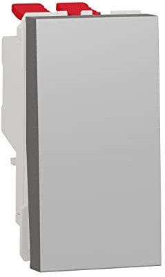 Schneider Electric NU310530 New Unica, Interruptor 1 Módulo, Cruzamiento, Prod. Sostenible Green Premium, Instalación Fácil - Aluminio