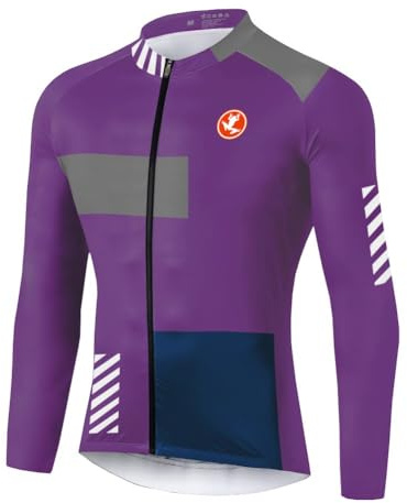 UGLY FROG MTB Rennrad Radtrikot Rennrad Herren Lange Ärmel, MTB Winter Warm Fahrradbekleidung Top Herren Cycling Shirts Fahrrad Trikot Langarm Reflektierend