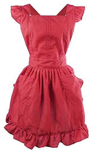 LilMents Petite Maid Ruffle Retro Apron Kitchen Cooking Cleaning Fancy Dress Cosplay Costume