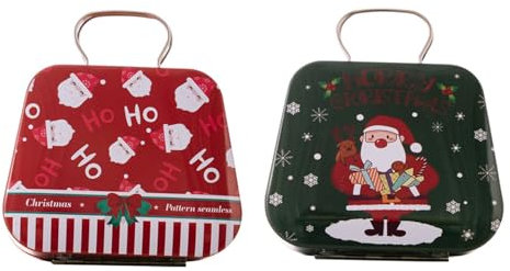 Fahoujs Weihnachtsschmuck Zinn Handtasche Miniatur Zinn Weihnachten Süßigkeiten Behälter Dekorative Lagerhalter