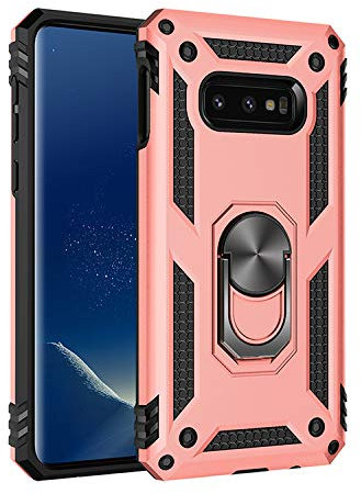 BestST Galaxy S7 Handyhülle, Hülle für Samsung Galaxy S7, + Displayschutz 360 Grad Drehbar Ringhalter mit Magnetischer Handyhalter Auto Handyhülle für Samsung Galaxy S7- Rosegold