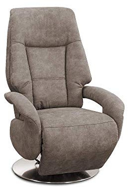 Cavadore TV-Sessel Edinburgh / Fernsehsessel mit manuell verstellbarer Relaxfunktion / 74 x 114 x 77 / Lederoptik: hellbraun