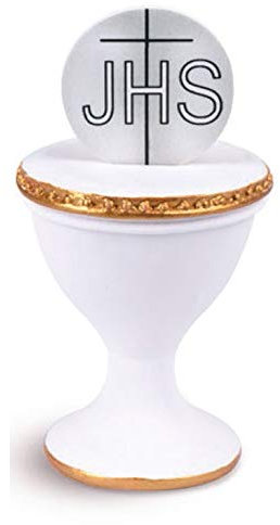 Decorazione in Zucchero Calice con Ostia Comunione h 11 cm