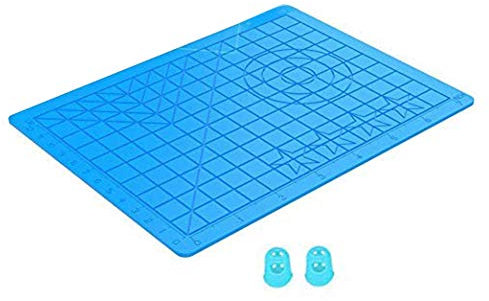 XLKJ 3D Stift Silikonmatte, 3D Druckstift Vorlage, 3D Stiftsilikonmatte mit Silikon Fingerkappen 3D Zeichenschablonen für Kinder, Erwachsene