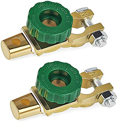 QUUPY 2 Pack Battery Master Switch Isolator, Top Post Battery Disconnect Switch, 400A, Rotary, Manual
