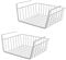 Jinchelle Hängekorb Regal , 2er Set Abnehmbar Hängekorb aus Metall Aufbewahrungskorb, Geeignet für Büros, Küchen, Kühlschränke, Badezimmer, Schränke, Kleiderschränke (Weiß)