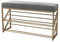 W&X Samt Gepolstert Sitzbank Mit Stauraum Mit Golden Metal Legs,Dünner Moderner Akzent Schuh-Rack Für Home Bedroom Living Room,Eingangsbereich Schuhbank-Grau 60x20x48cm(24x8x19inch)