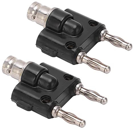 2 STÜCKE BNC-Buchse auf Dual-Bananenstecker Jack Binding Posts 4 Mm RF-Koaxialadapter BNC auf BNC-Stecker Bananen-Koax-Buchsen-Splitteranschluss J.20022