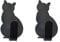 Utility Hooks, 2 Pcs Exquisite Fashion Starke Klebehaken Bad Metall Katze Wandaufkleber Tür Handtuchhalter Schwarz Sehr praktisch und beliebtNützlich und praktisch