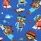 MAGAM-Stoffe Superhero Kinderstoff Oeko-Tex Meterware 50cm (100% Baumwolle blau)