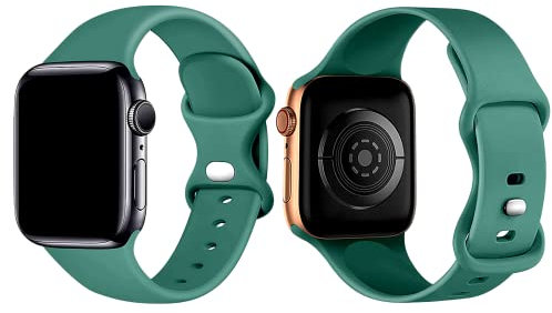 IMKRC - For Apple Watch Straps, Compatible with Apple Watch Straps Women, Bands for Apple Watch SE Strap, for Iwatch Strap, for Apple Watch Strap 44mm, (Pine Green-Strap-42/44/45mm S-M)