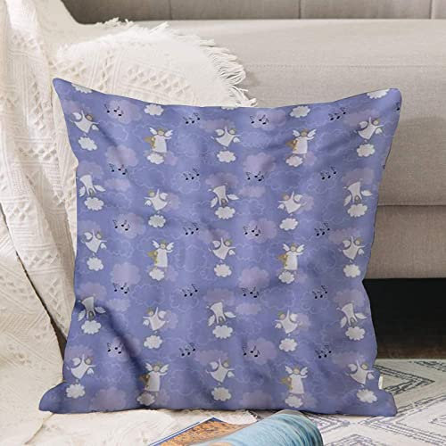 Kissenbezug 45x45 cm,Engel spielt Harfenliebe,Outdoor Kissen Kissenbezüge Kissenhülle Sofa Kissen dekokissen Zierkissen für Wohnzimmer Garten deko draußen