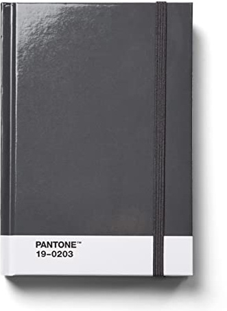 Copenhagen Design PANTONE Notizbuch S, unliniert, 96 Seiten, inkl. Gummiband-Verschluss und Lesezeichen, Grey 19-0203