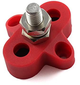 Autowiring 8mm M8 Battery Power Distribution/Connector Post Positive/Negative 150 AMP rated 0-48 Volts (Red)
