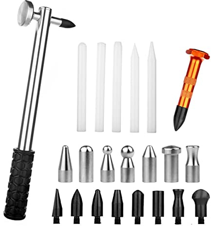 LadyRosian Dent Repair 22PCS Tools Paintless Dent Repair Hammer with Knock Down Head Tap Tools Set for Car Dent Removal