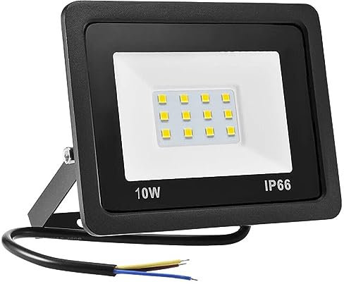 Hopelit 10W LED Strahler, Led Strahler Außen Kaltweiß Licht 6500K, IP66 Wasserdicht, 850LM Superhell Scheinwerfer für Garten, Garage, Patio etc.