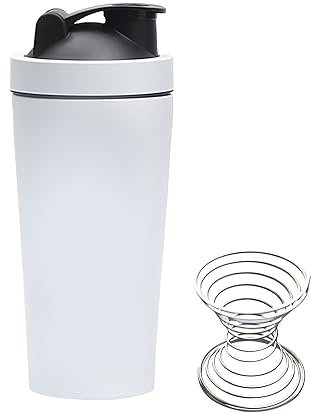 Nizirioo Shaker Proteico: 1 Pezzo Shaker Proteico in Acciaio Inossidabile, Shaker Affidabile per Fitness, 750ml (Bianco)