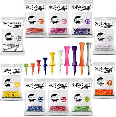 GolfGoGreen Graduated Plastic Castle Golf Tees **PACKS OF 100** BUY 2 OR MORE AND SAVE 10% (Orange 25mm (1))
