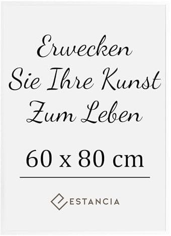 Estancia Weißer Bilderrahmen aus Kiefernholz 60x80 cm mit Bruchsicherem Acrylglas | Großer Moderner Holzbilderrahmen 60 x 80 cm